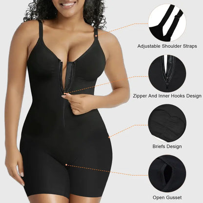 Tummy Control Zip-Up Shapewear Body Suit