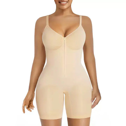 Tummy Control Zip-Up Shapewear Body Suit