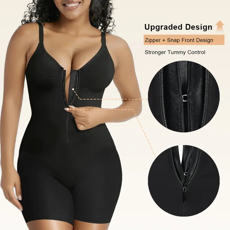 Tummy Control Zip-Up Shapewear Body Suit